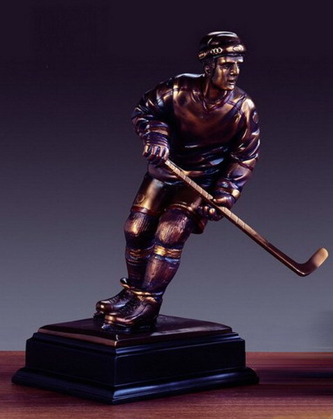 Hockey Player Sculpture Large Figurine Sport Artwork Decor Stick